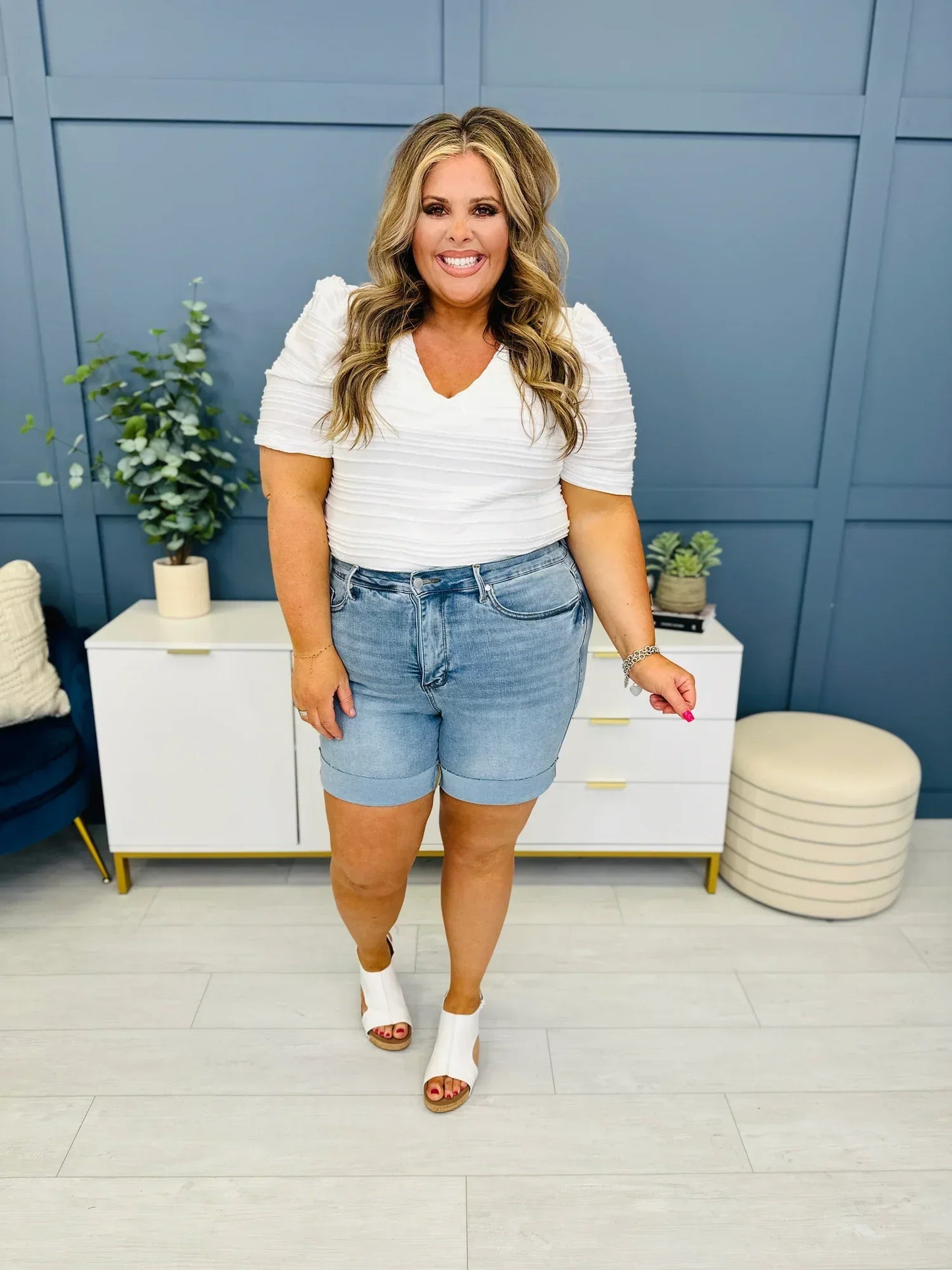 Denim dames shorts met comfortabele pasvorm – Avery