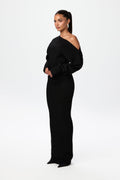Off shoulder sweaterjurk met losse pasvorm – Elodie