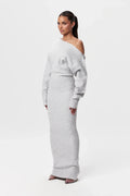 Off shoulder sweaterjurk met losse pasvorm – Elodie