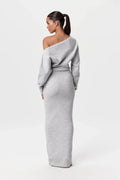 Off shoulder sweaterjurk met losse pasvorm – Elodie