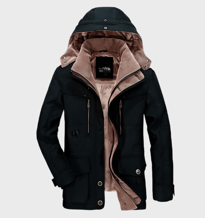 Warme heren winterjas met capuchon en stijl – Milo
