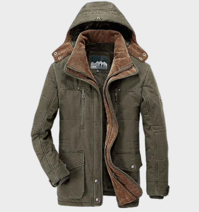Warme heren winterjas met capuchon en stijl – Milo