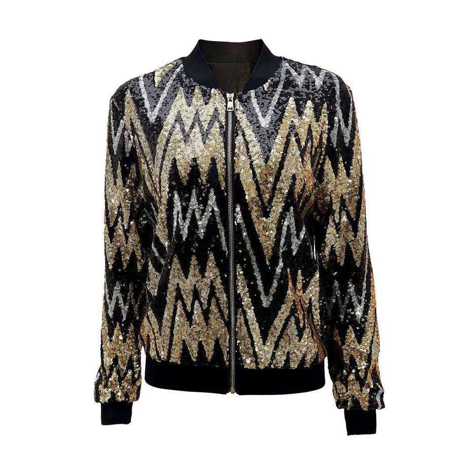 Glamour bomberjack met pailletten voor dames – Naomi