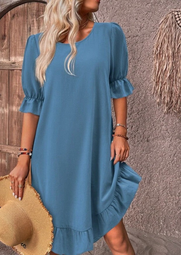 Elegante Midi Jurk met Buikomslag – Elise