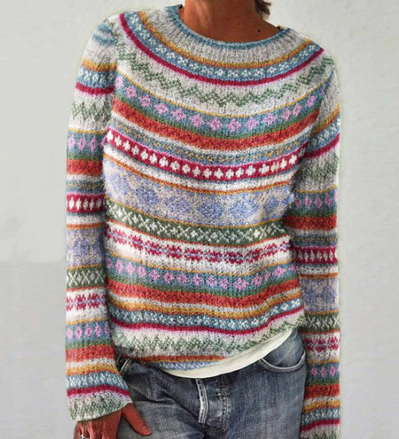 Casual gebreide trui met stijlvol patroon – Sophie