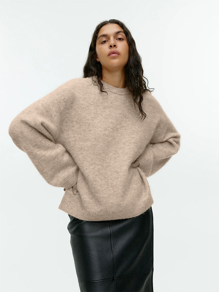 Oversized gehaakte crewneck trui voor dames – Lotte