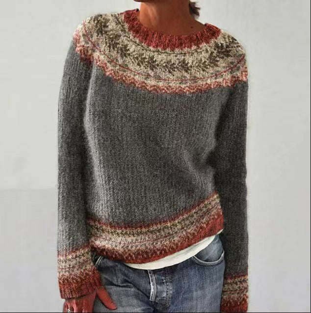 Casual gebreide trui met stijlvol patroon – Sophie