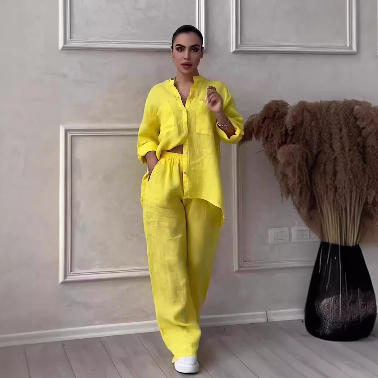 Linnen katoen set met top en short – Yara