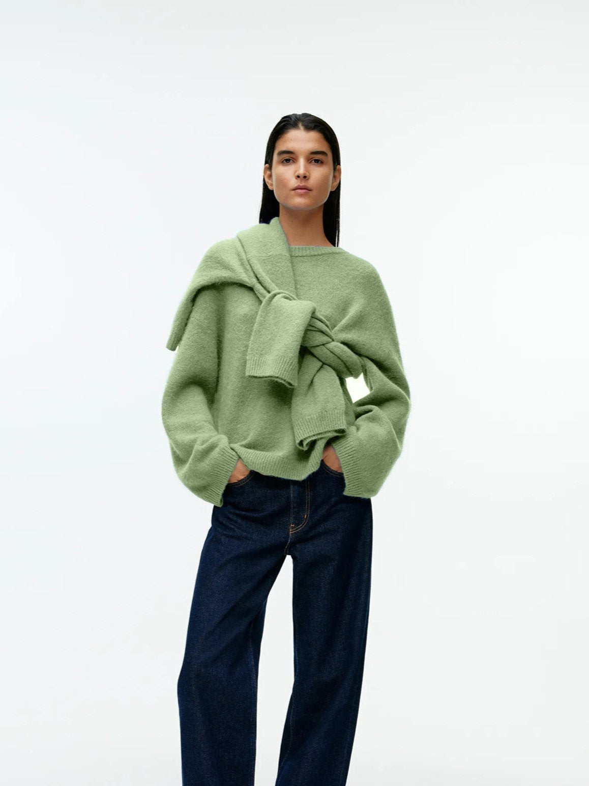 Oversized gehaakte crewneck trui voor dames – Lotte