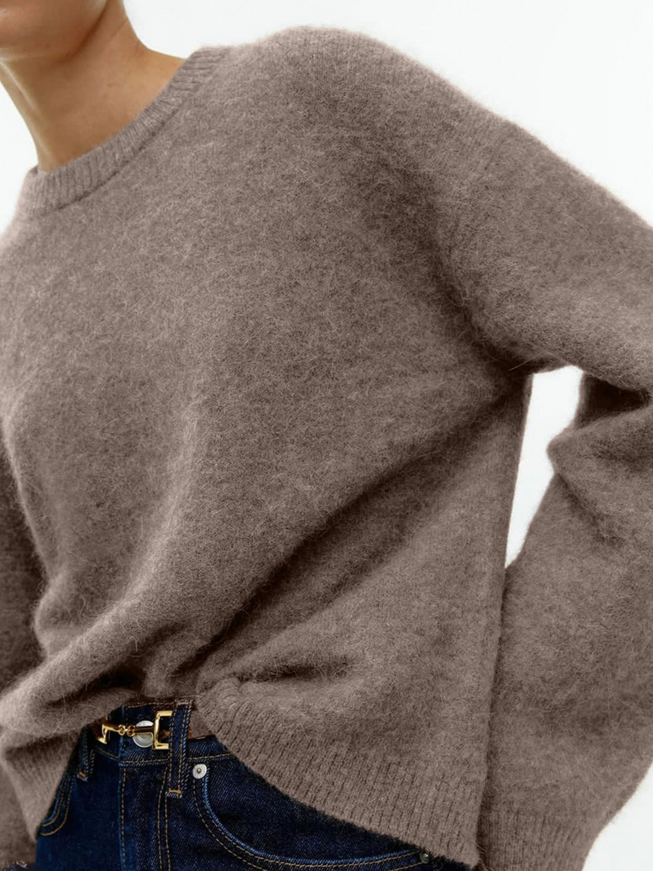 Oversized gehaakte crewneck trui voor dames – Lotte