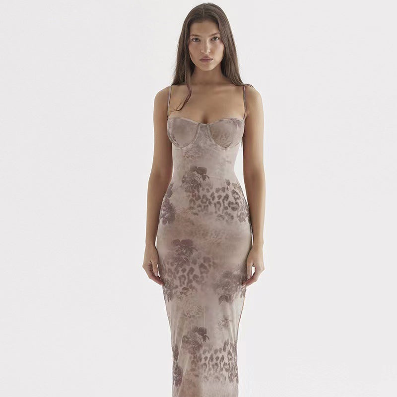 Maxi jurk met bloemenprint en retro pasvorm – Mila