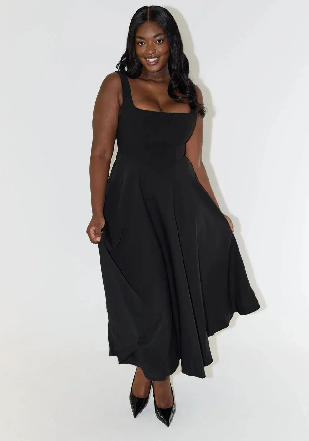 Zomerjurk Midi Relaxte Pasvorm Elegante Look – Sorine