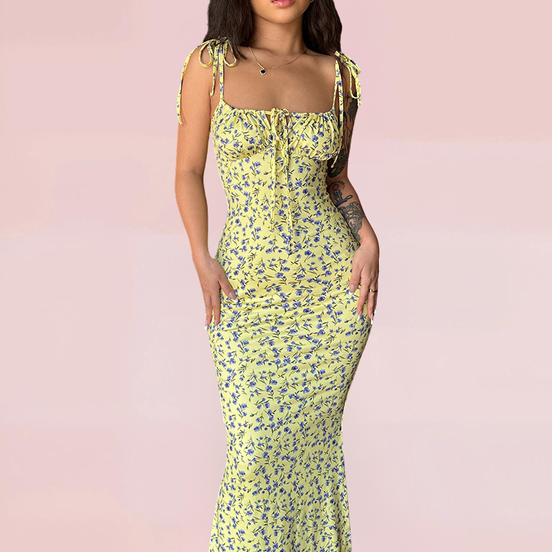 Maxi jurk bloemenprint elegant stretch dames – Julia