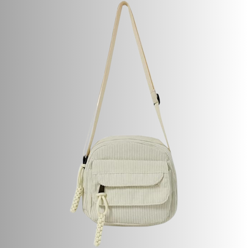 Corduroy crossbody tas voor dames met vakken – Luniva