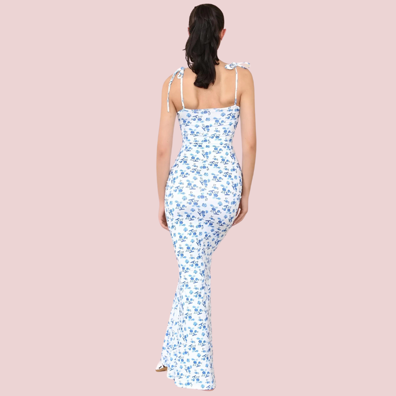 Maxi jurk bloemenprint elegant stretch dames – Julia