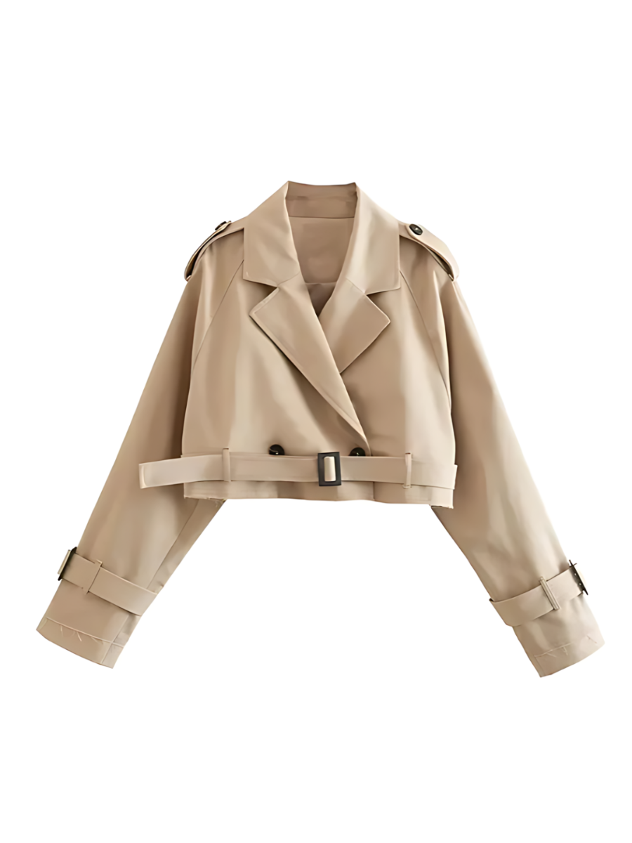 Stijlvolle cropped trenchcoat voor dames – Evelien