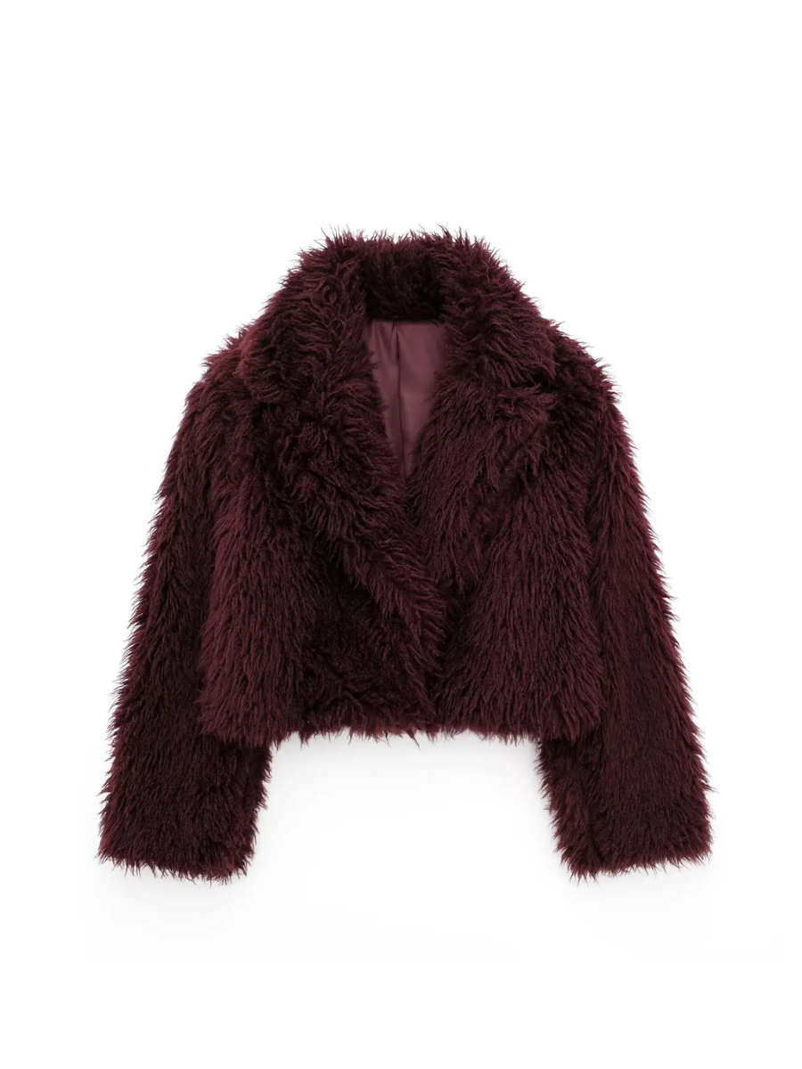 Warme fuzzy nepleren jas voor dames – Isabelle