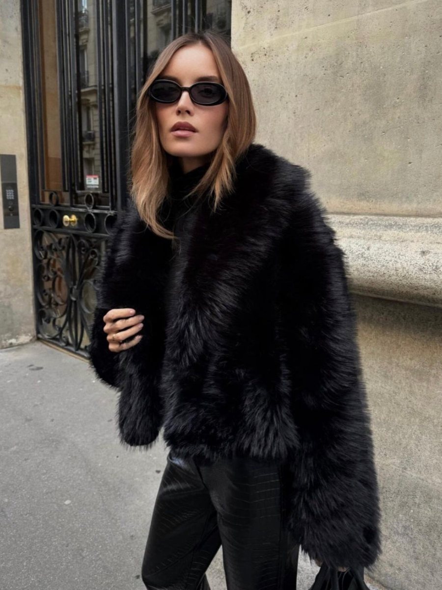 Fluffy oversized bontjas voor dames – Valerie