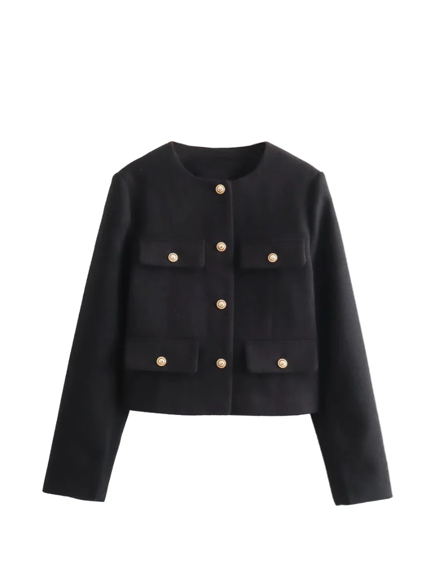 Elegante dames blazer met metalen knopen – Sophia