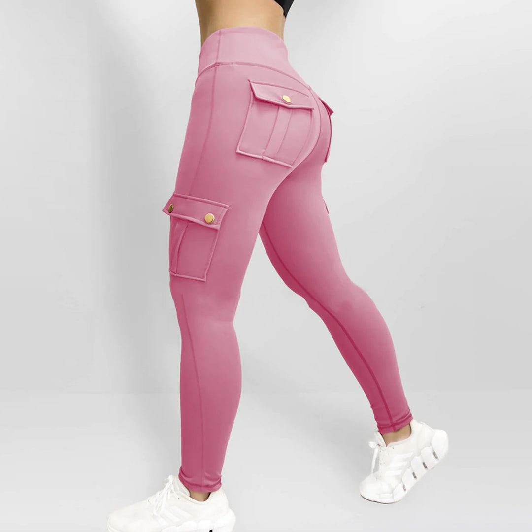 Dames leggings met hoge taille en zakken – Sweynie