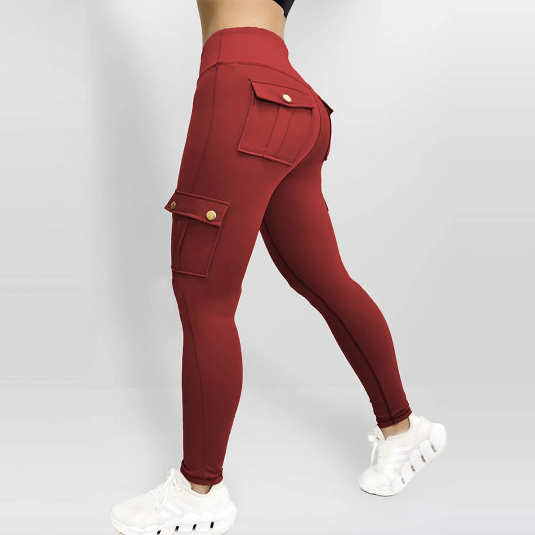 Dames leggings met hoge taille en zakken – Sweynie