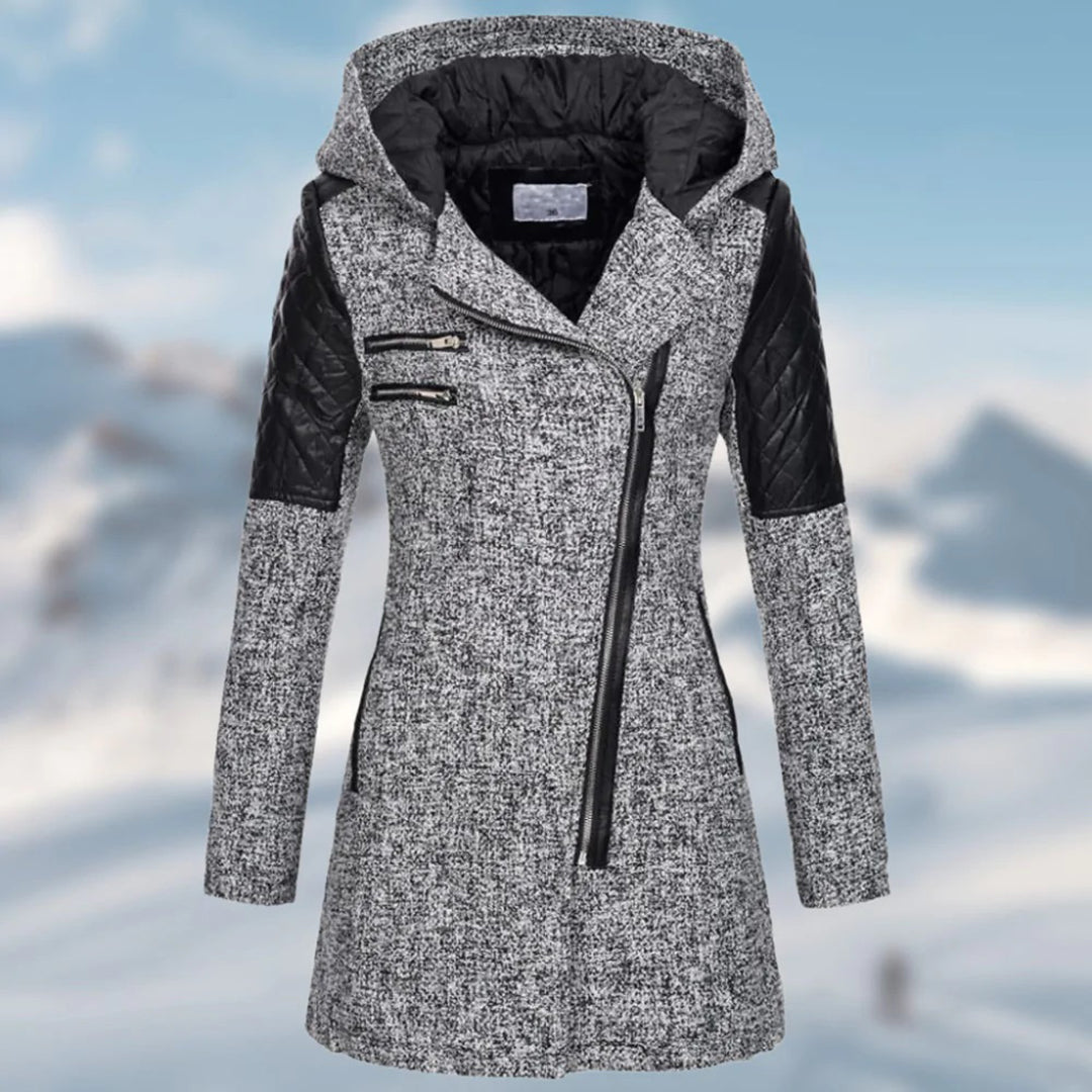 Lange winterjas met capuchon voor dames – Sophie