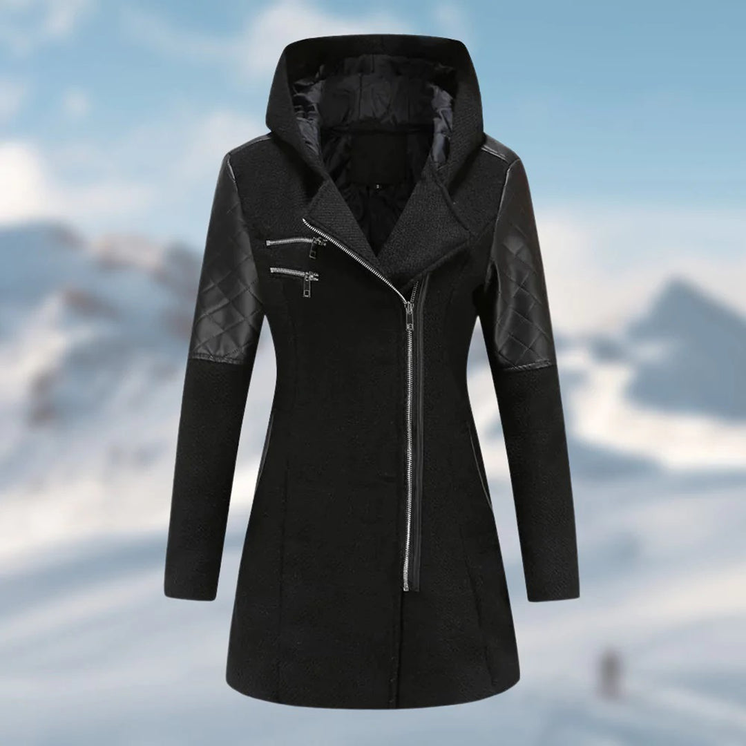 Lange winterjas met capuchon voor dames – Sophie