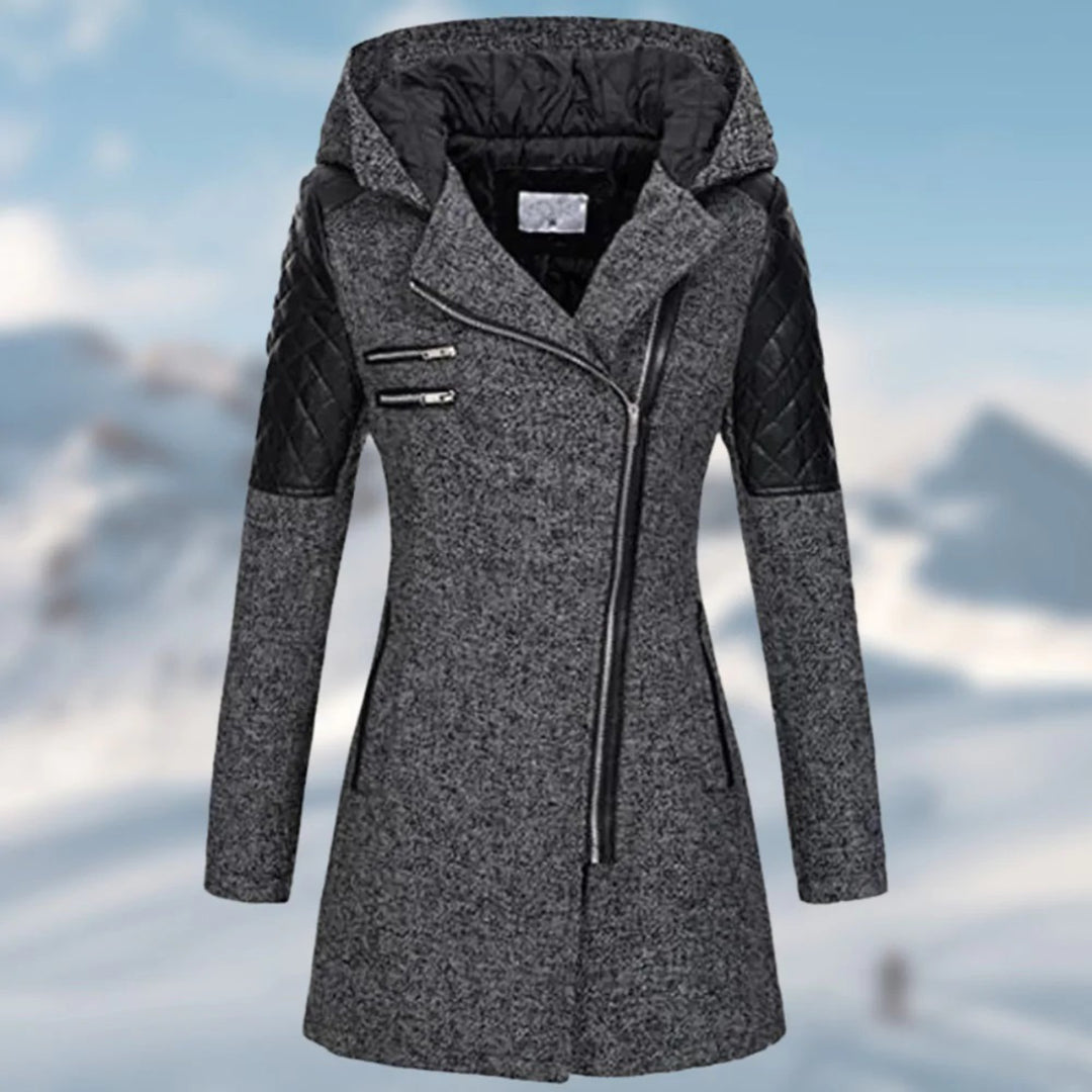 Lange winterjas met capuchon voor dames – Sophie