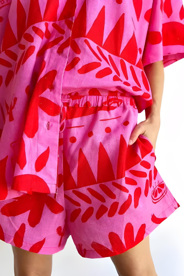 Zomerse dames set met print en relaxed fit – Romée