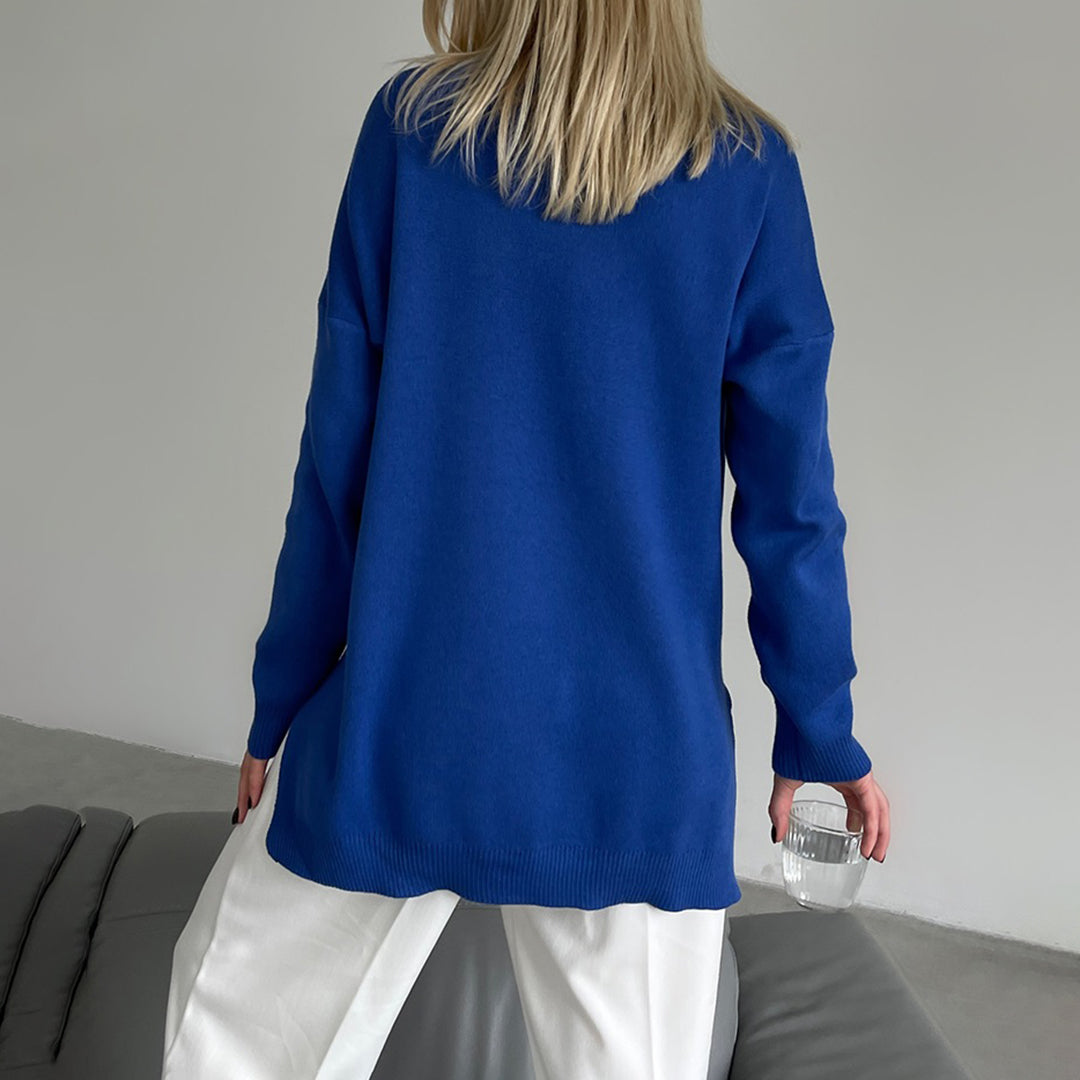 Losse gebreide damestrui met hoge hals – Sophie