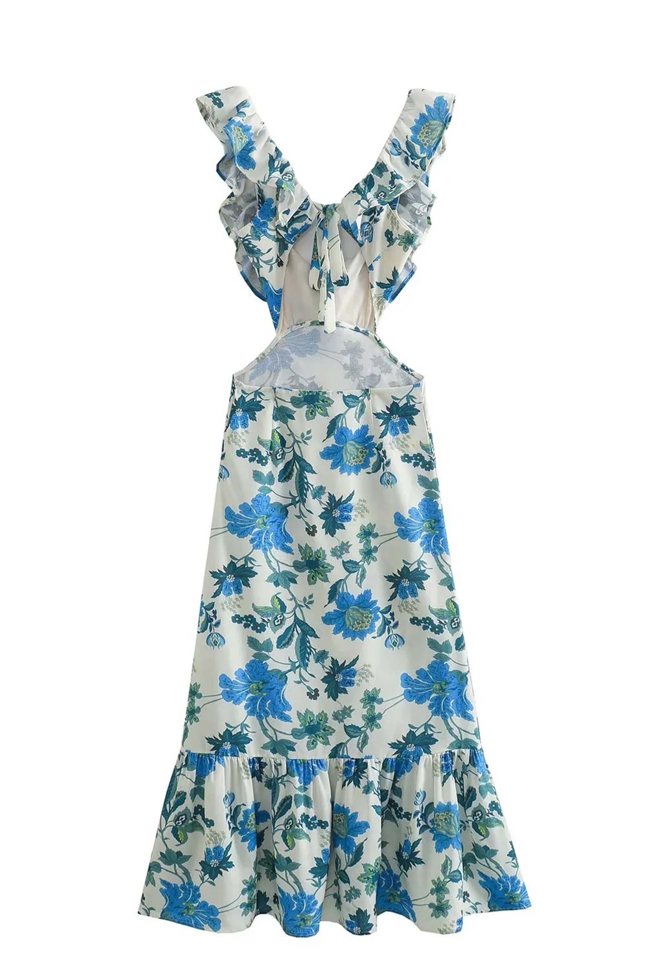 Bloemenjurk met ruffles voor dames in romantische stijl – Alira