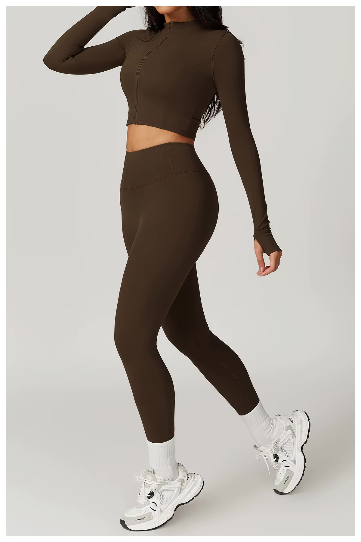 Naadloos Sportset voor Dames met Zip Top en High Waist Legging – Aerexa