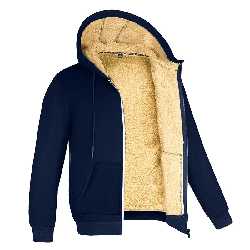 Heren hoodie met lamswol en ritssluiting – Nolan