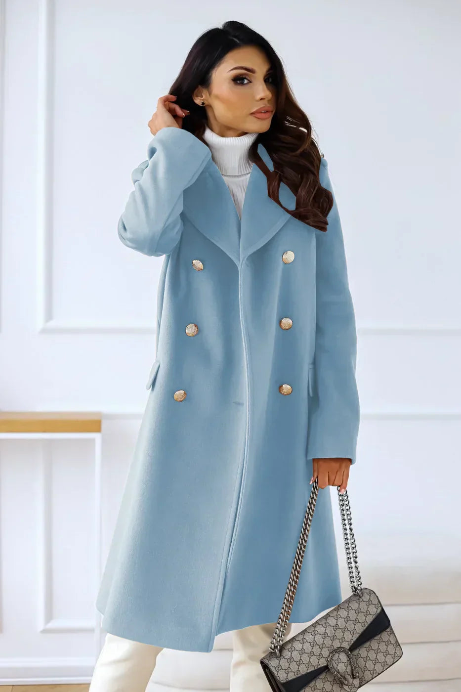 Geruite getextureerde winterjas voor dames – Isabella