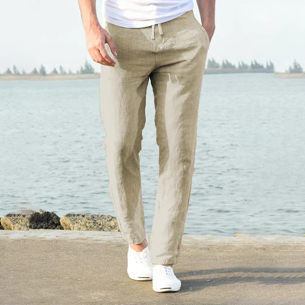 Linnen Herenbroek Zomer Ademend Casual Stijl – Norvix