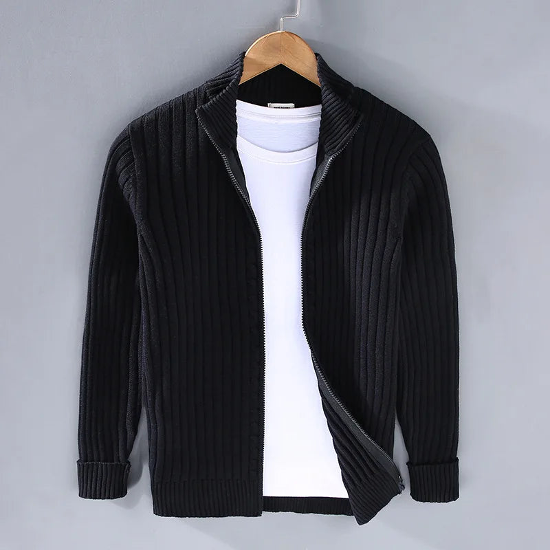 Zip-Up Trui Geribbeld Comfortabel en Stijlvol – Noor