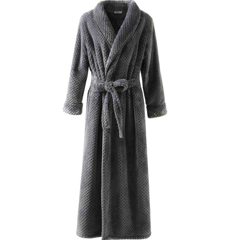 Extra Lange Unisex Badjas van Coral Fleece - Warm en Comfortabel - Andy