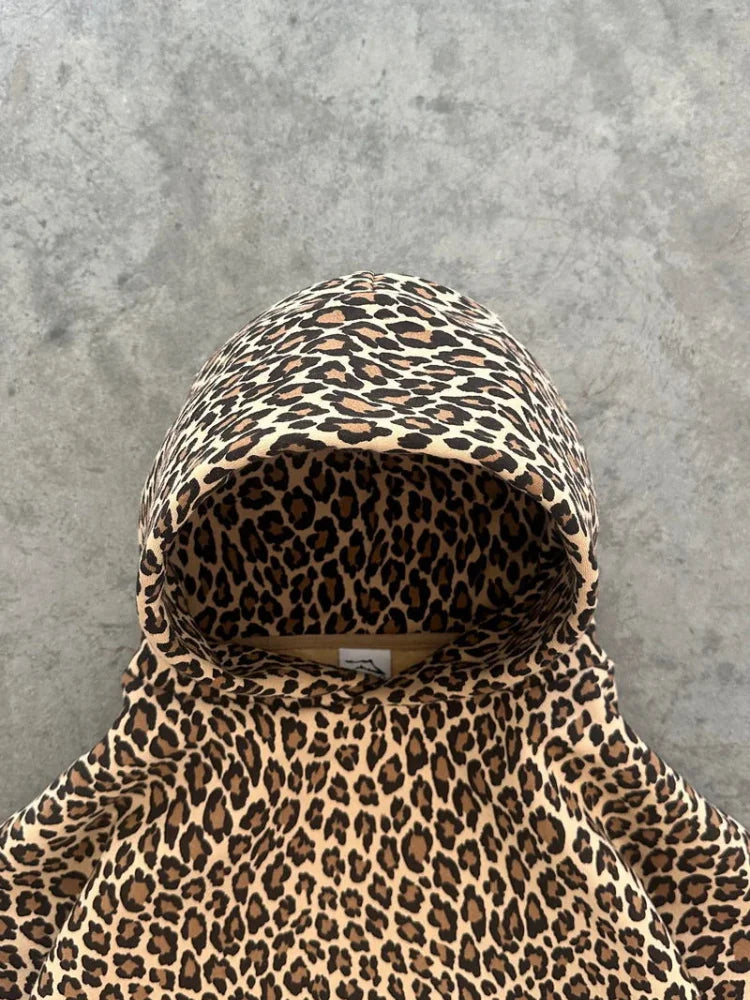 Oversized hoodie met trendy luipaardprint – Olivia