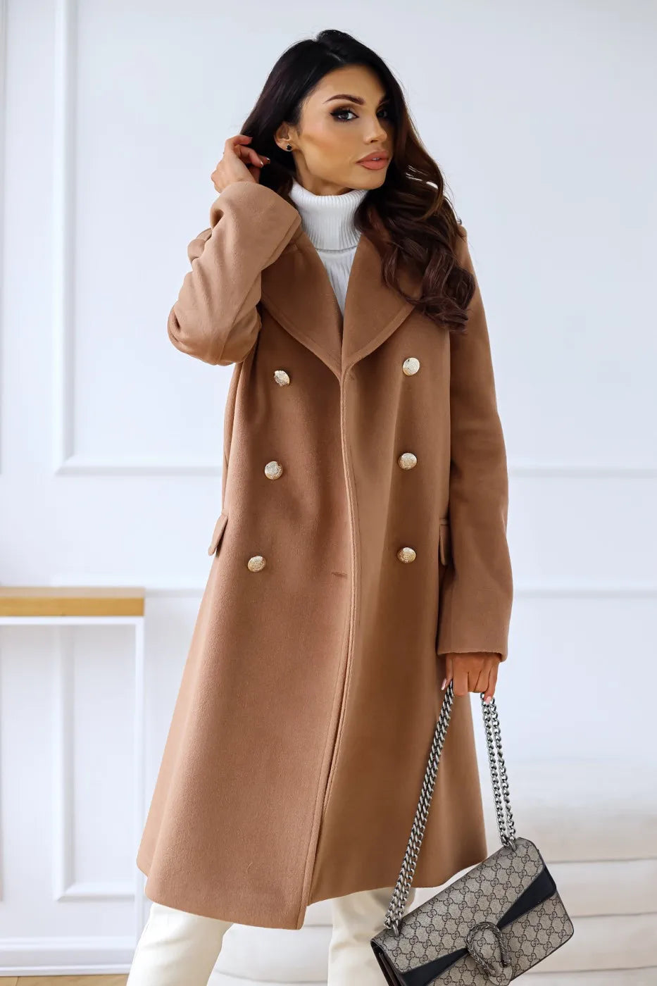 Geruite getextureerde winterjas voor dames – Isabella