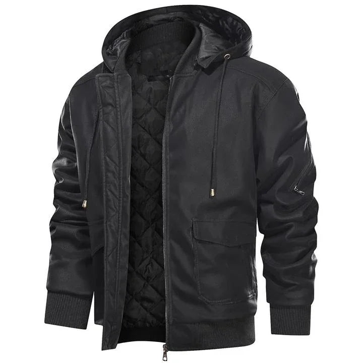 Faux Leren Winter Bikerjas voor Heren – Lucas