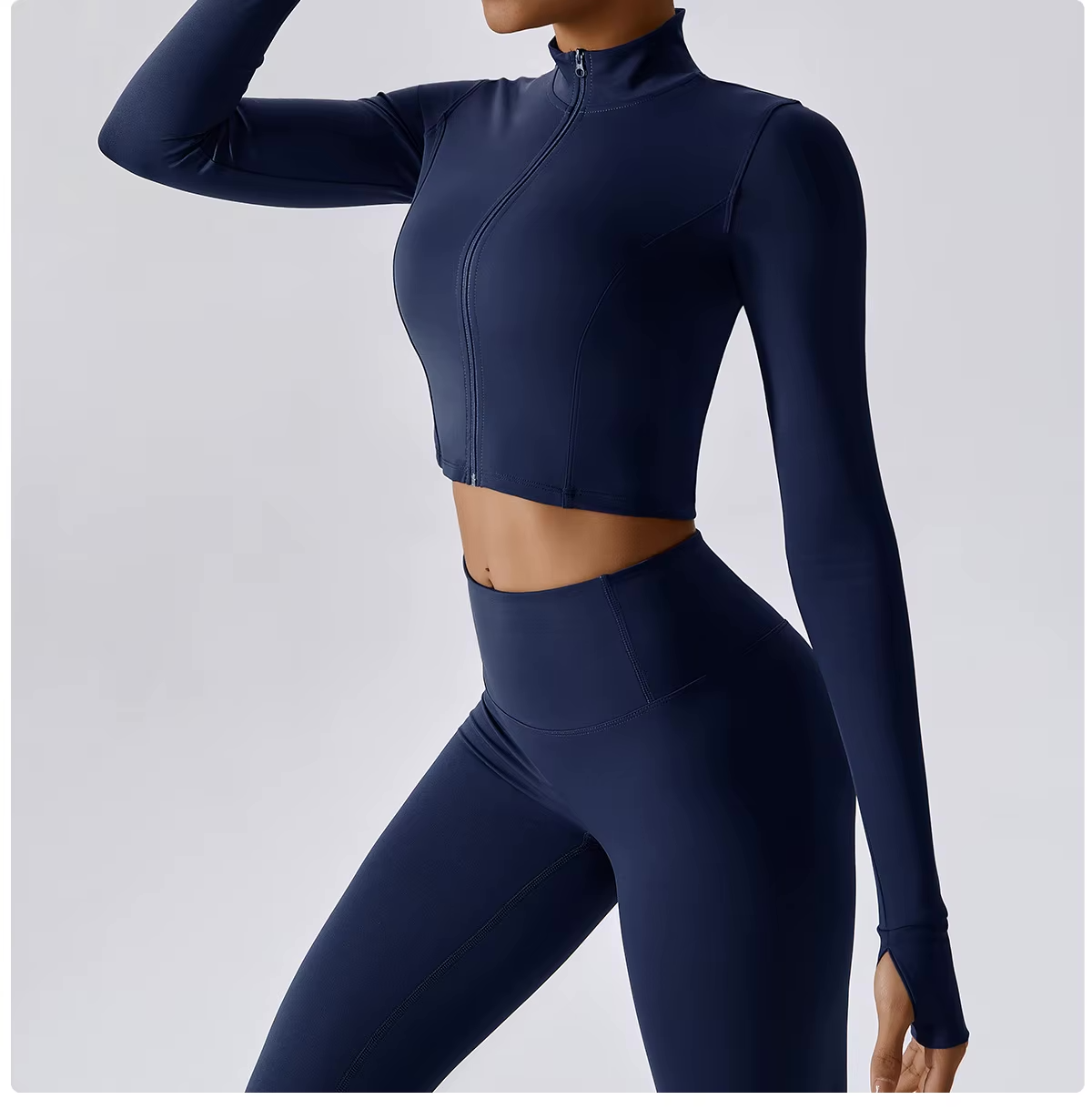 Naadloos Sportset voor Dames met Zip Top en High Waist Legging – Aerexa