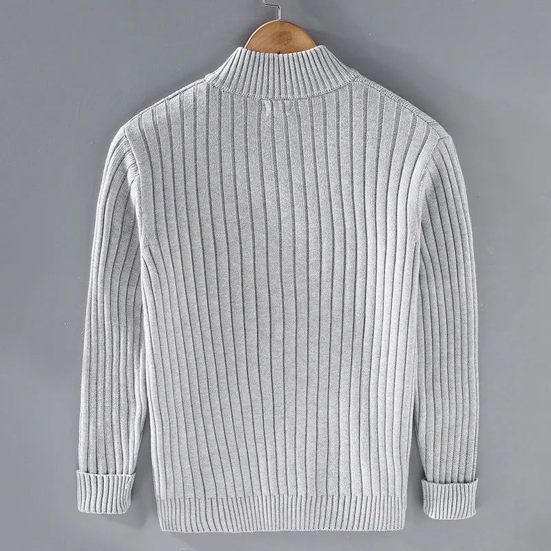 Zip-Up Trui Geribbeld Comfortabel en Stijlvol – Noor