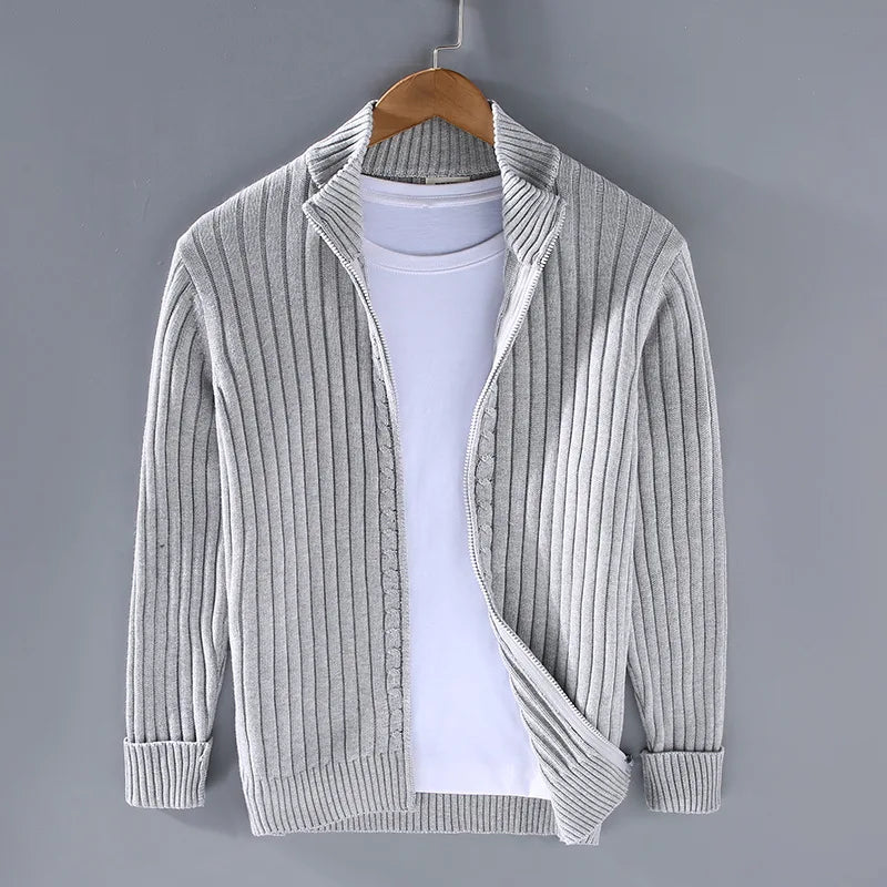 Zip-Up Trui Geribbeld Comfortabel en Stijlvol – Noor