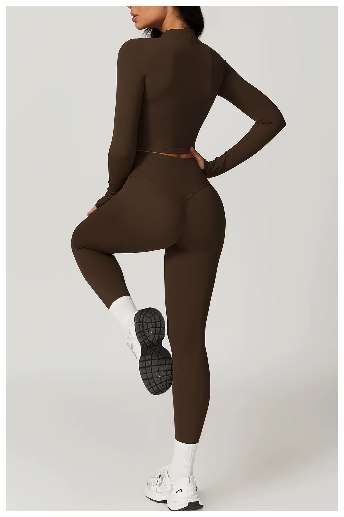 Naadloos Sportset voor Dames met Zip Top en High Waist Legging – Aerexa
