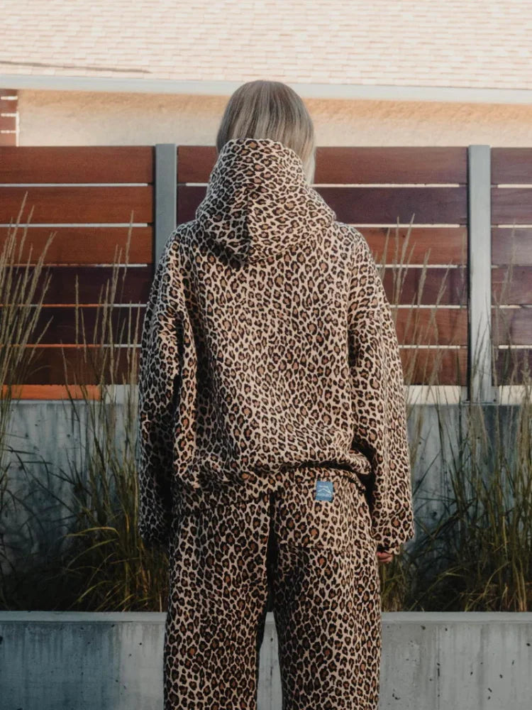 Oversized hoodie met trendy luipaardprint – Olivia