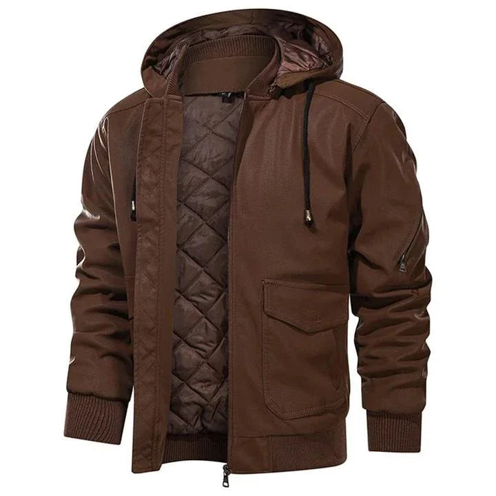 Faux Leren Winter Bikerjas voor Heren – Lucas