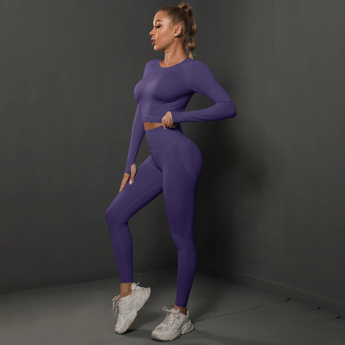 Naadloos Sportset voor Dames met Crop Top en Legging – Revina