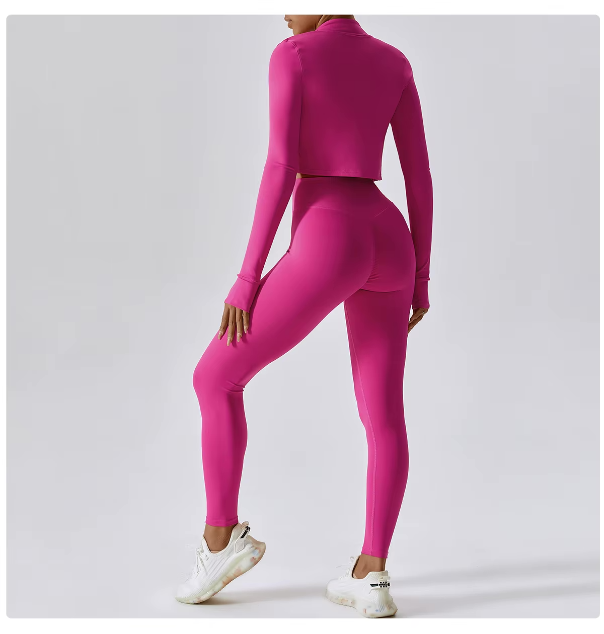 Naadloos Sportset voor Dames met Zip Top en High Waist Legging – Aerexa