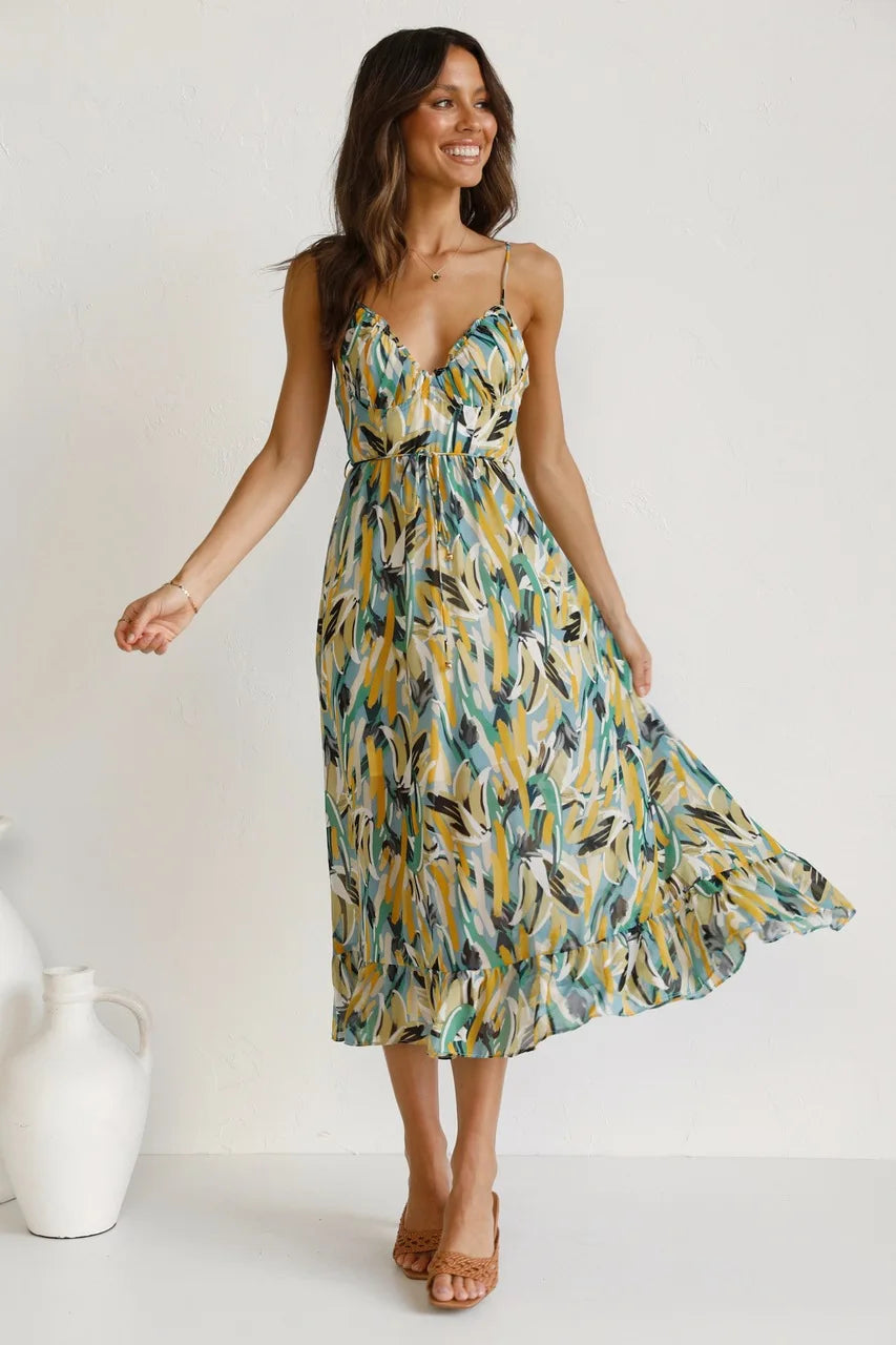 Dames Gedrukte Zomerjurk Comfort Ademend Elegant – Liora