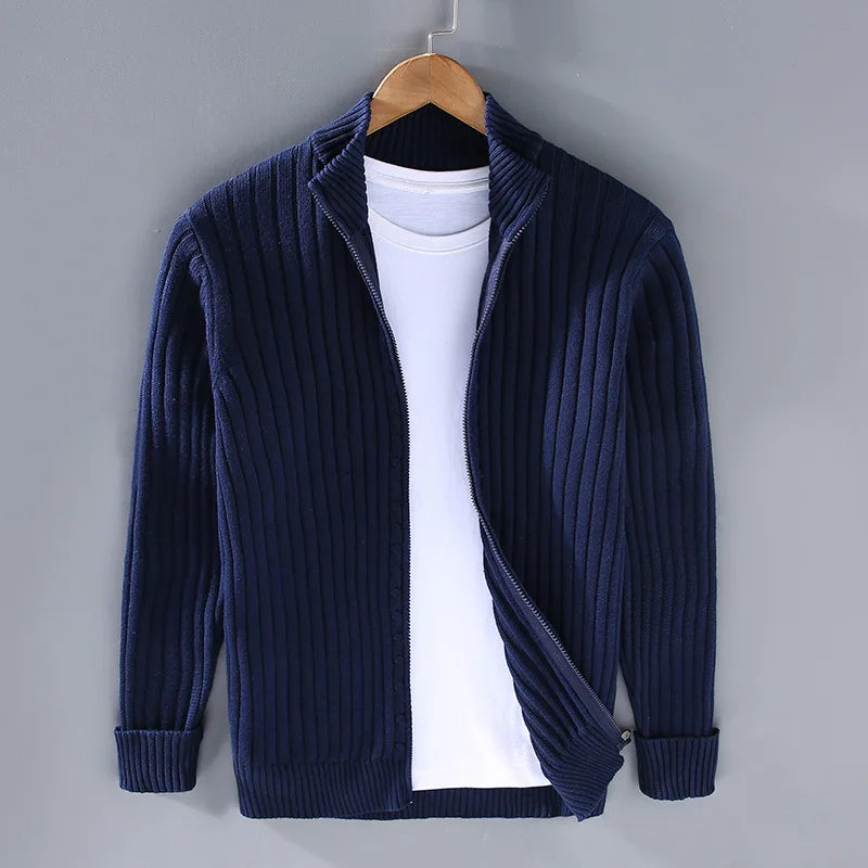 Zip-Up Trui Geribbeld Comfortabel en Stijlvol – Noor